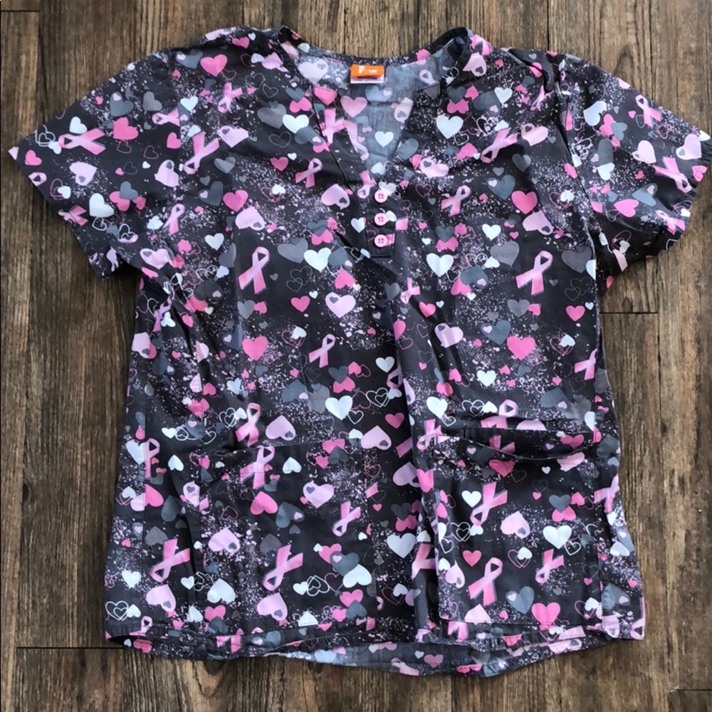 Barco breast cancer size med scrub top